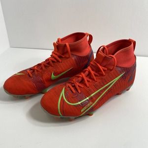 Nike Boys Mercurial Superfly 8 CV1127-600 Orange Soccer Cleats Shoes Size 4.5Y